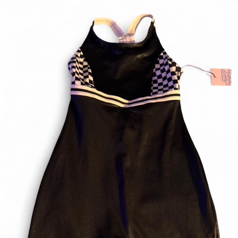 Kids Black and White Checkered One Piece